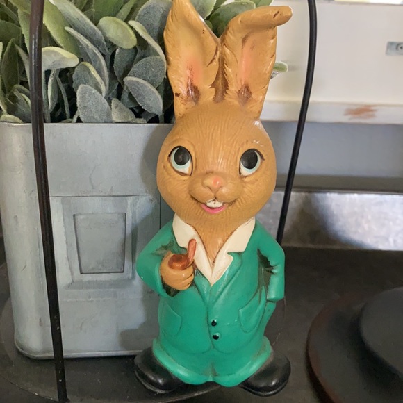 Vintage chalkware Mr & Mrs bunny rabbit figurines Easter Bunny - Picture 5 of 8